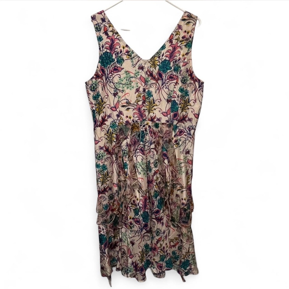 Designer Sundance Floral Silk Lightweight, Flowy Fit and Flare Lined Dress Sz 14 - Picture 3 of 9